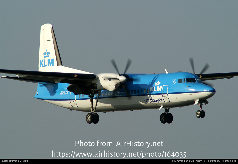 Aircraft Photo of PH-KXH | Fokker 50 | KLM Cityhopper | AirHistory.net #164035