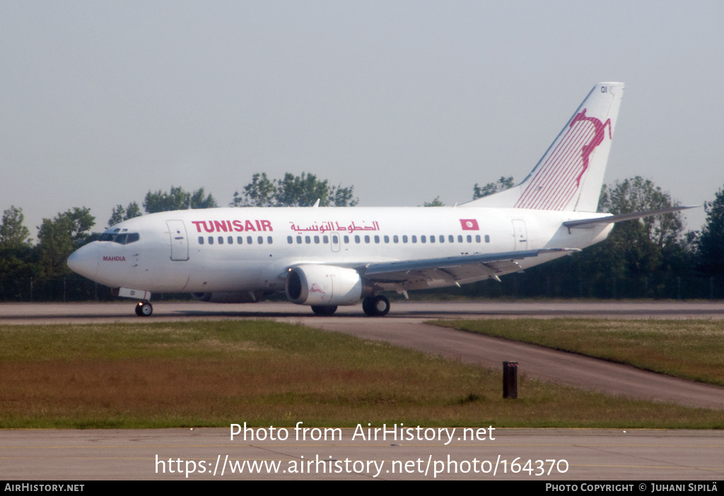 Aircraft Photo of TS-IOI | Boeing 737-5H3 | Tunisair | AirHistory.net #164370