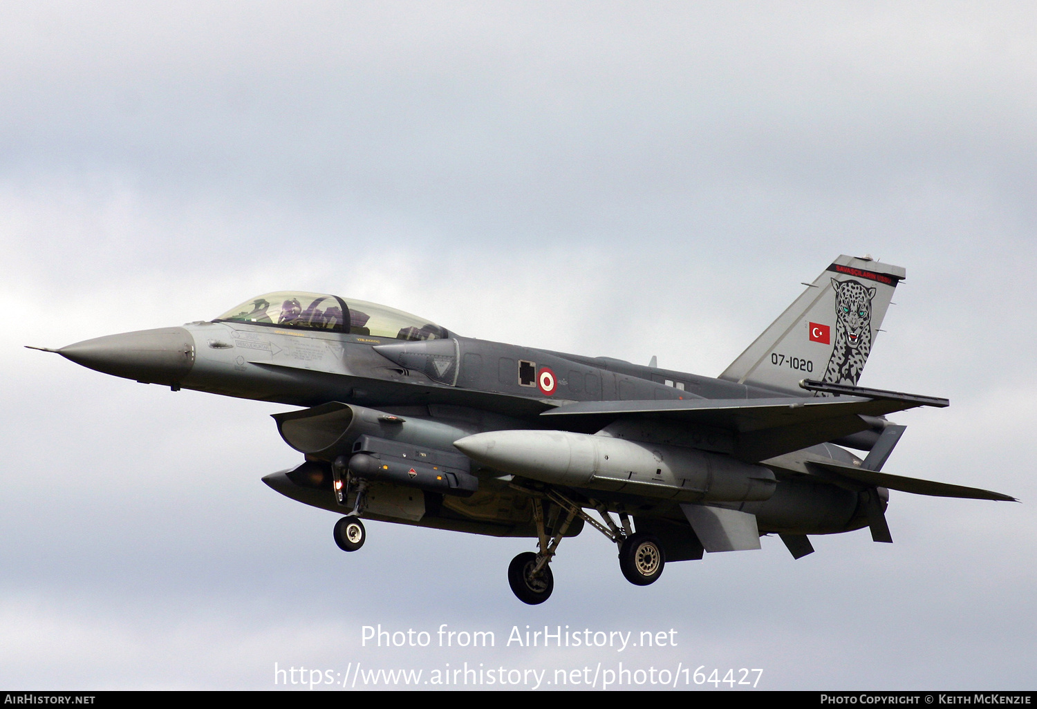 Aircraft Photo of 07-1020 | General Dynamics F-16D Fighting Falcon | Turkey - Air Force | AirHistory.net #164427