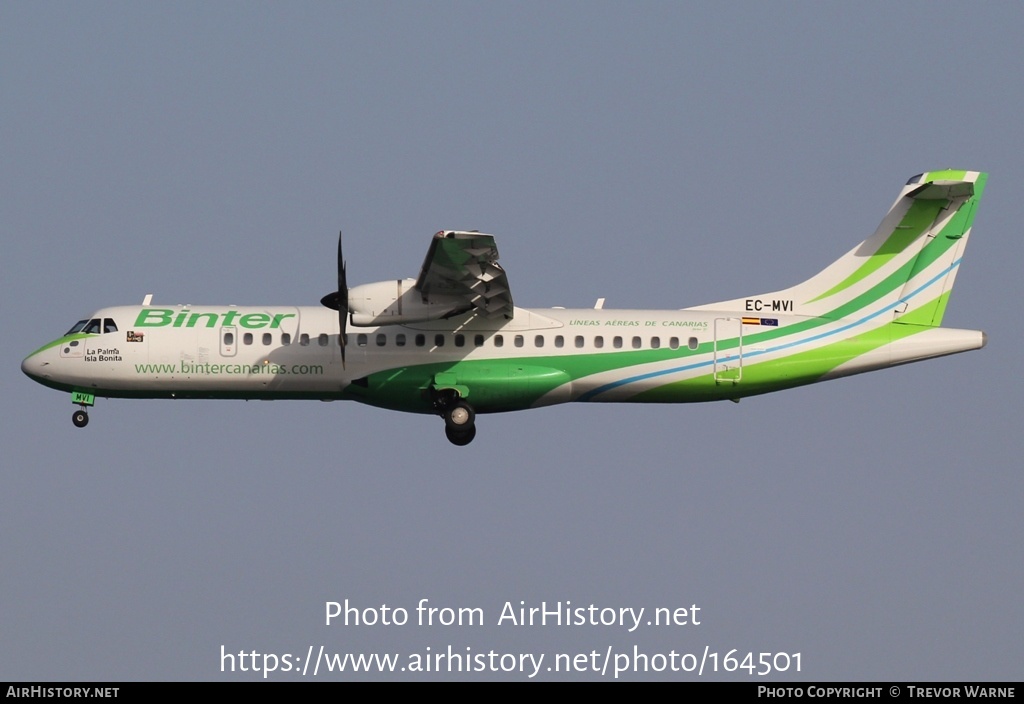 Aircraft Photo of EC-MVI | ATR ATR-72-600 (ATR-72-212A) | Binter Canarias | AirHistory.net #164501