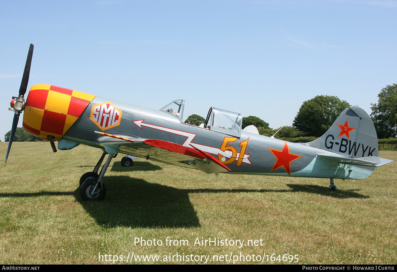 Aircraft Photo of G-BWYK / 51 yellow | Yakovlev Yak-50 | Soviet Union - Air Force | AirHistory.net #164695