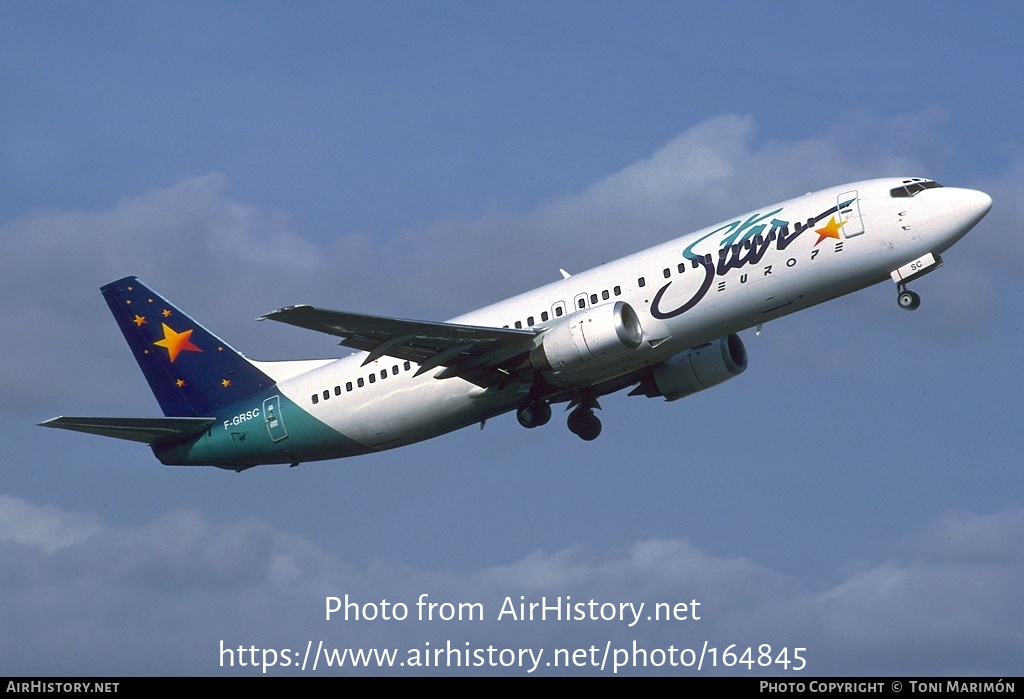 Aircraft Photo of F-GRSC | Boeing 737-497 | STAR Europe | AirHistory.net #164845