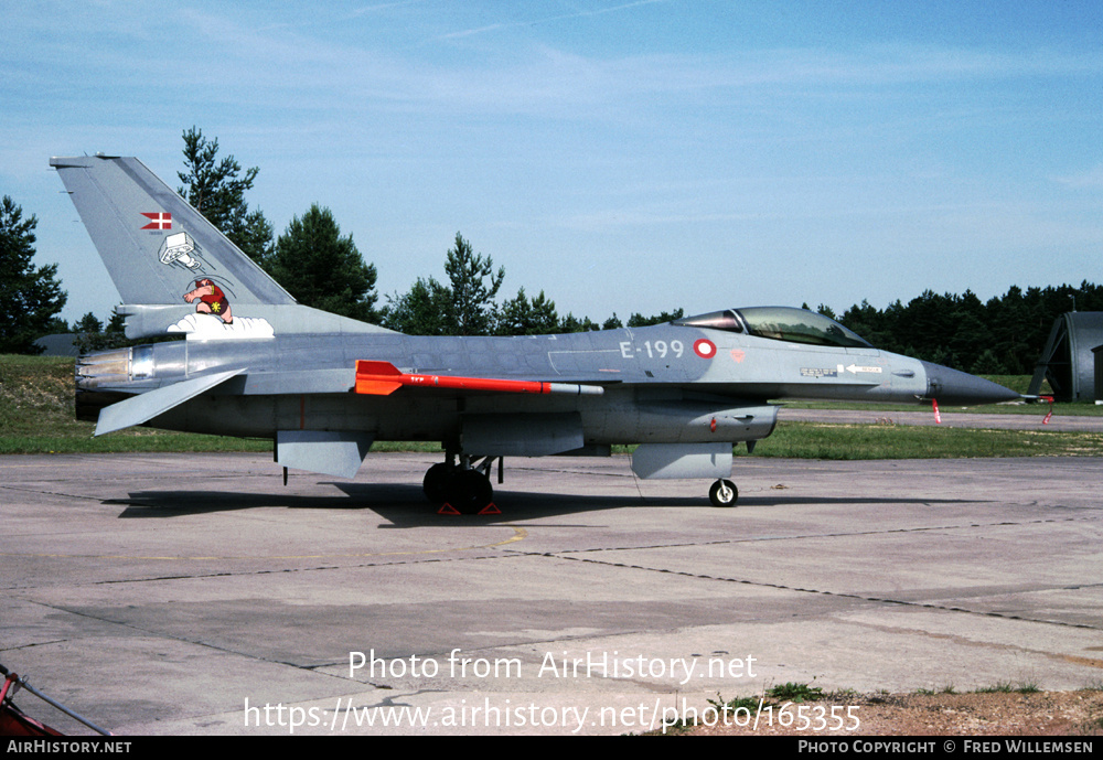 Aircraft Photo of E-199 / 780199 | General Dynamics F-16A Fighting Falcon | Denmark - Air Force | AirHistory.net #165355