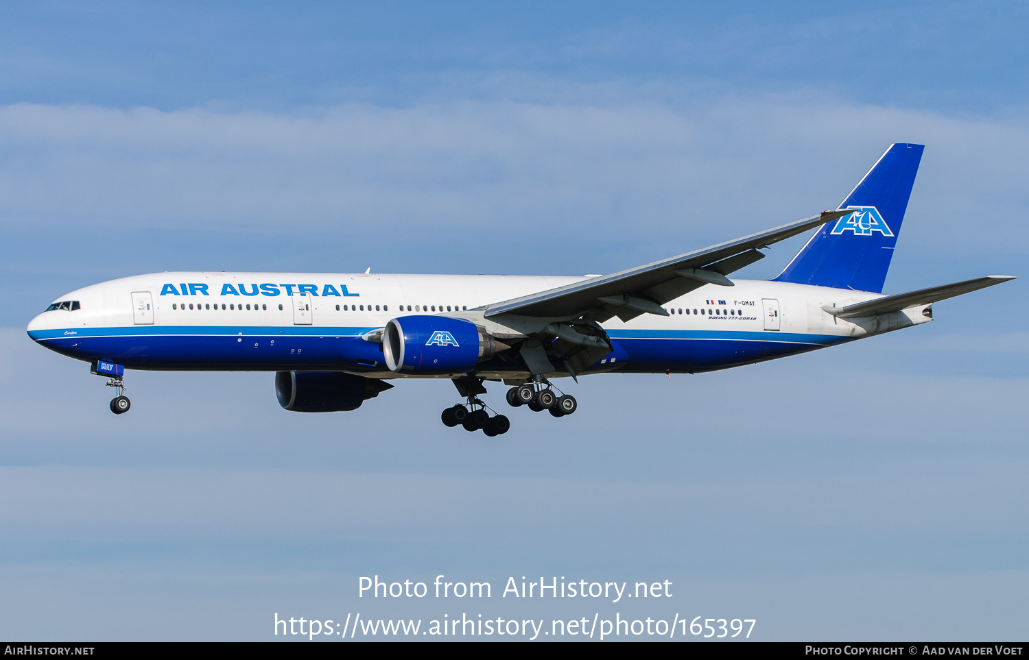 Aircraft Photo of F-OMAY | Boeing 777-2Q8/ER | Air Austral | AirHistory.net #165397