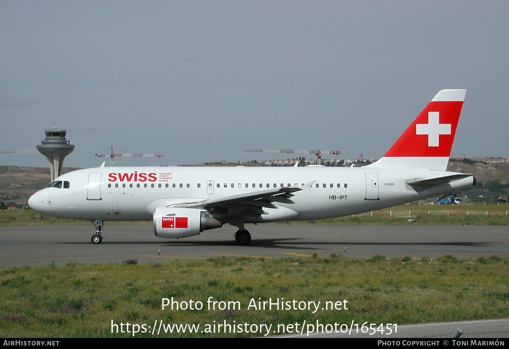 Aircraft Photo of HB-IPT | Airbus A319-112 | Swiss International Air Lines | AirHistory.net #165451