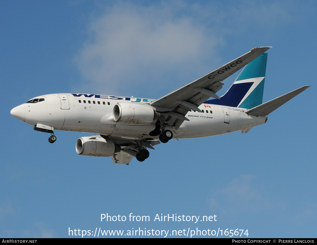 Aircraft Photo of C-GWCQ | Boeing 737-6CT | WestJet | AirHistory.net #165674