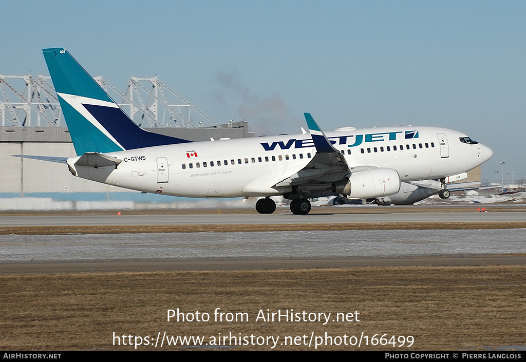 Aircraft Photo of C-GTWS | Boeing 737-76N | WestJet | AirHistory.net #166499