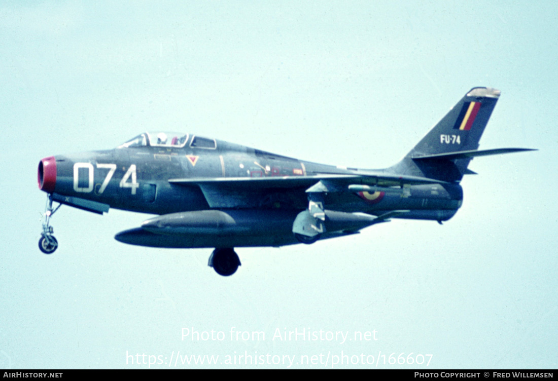 Aircraft Photo of FU-74 / 074 | Republic F-84F Thunderstreak | Belgium - Air Force | AirHistory.net #166607