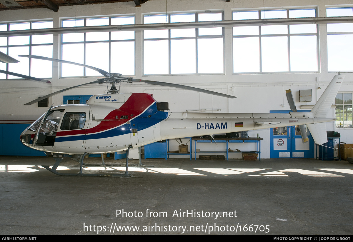 Aircraft Photo of D-HAAM | Aerospatiale AS-350B Ecureuil | Meravo Helicopters | AirHistory.net #166705