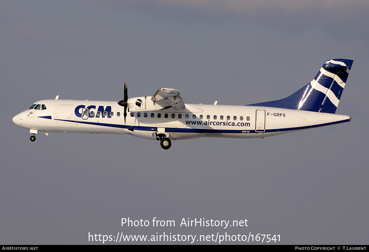 Aircraft Photo of F-GRPX | ATR ATR-72-500 (ATR-72-212A) | CCM Airlines - Compagnie Corse Méditerranée | AirHistory.net #167541