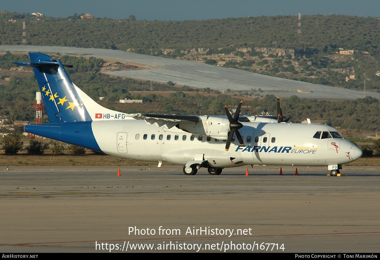 Aircraft Photo of HB-AFD | ATR ATR-42-320F | Farnair Europe | AirHistory.net #167714