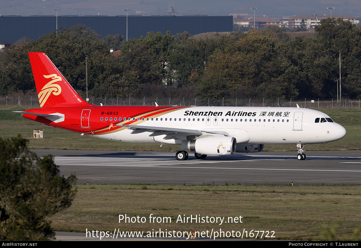 Aircraft Photo of B-6833 | Airbus A320-232 | Shenzhen Airlines | AirHistory.net #167722