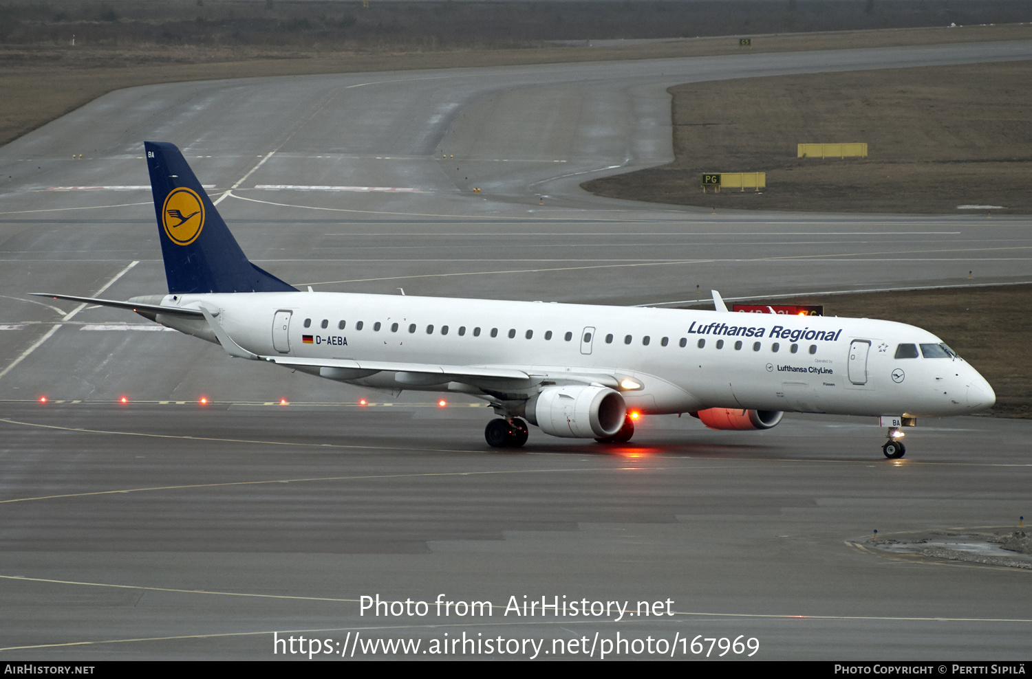 Aircraft Photo of D-AEBA | Embraer 195LR (ERJ-190-200LR) | Lufthansa Regional | AirHistory.net #167969