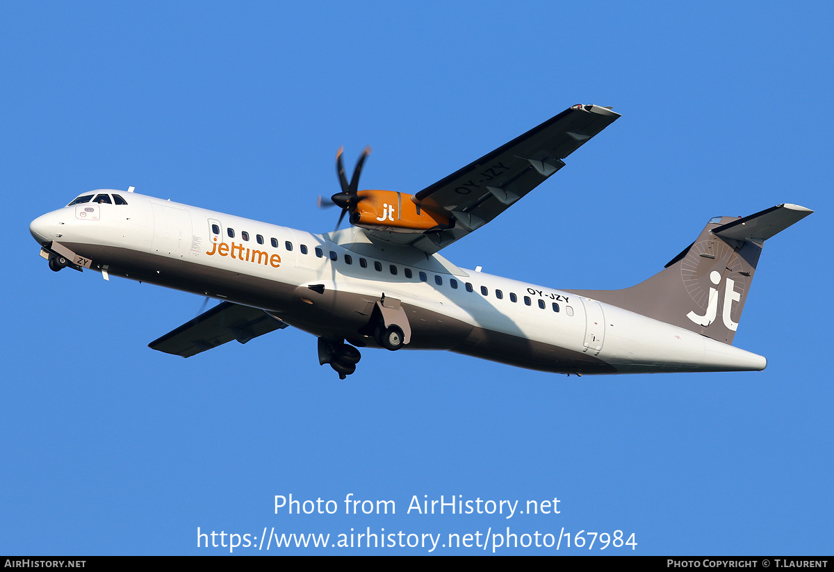 Aircraft Photo of OY-JZY | ATR ATR-72-500 (ATR-72-212A) | Jettime | AirHistory.net #167984