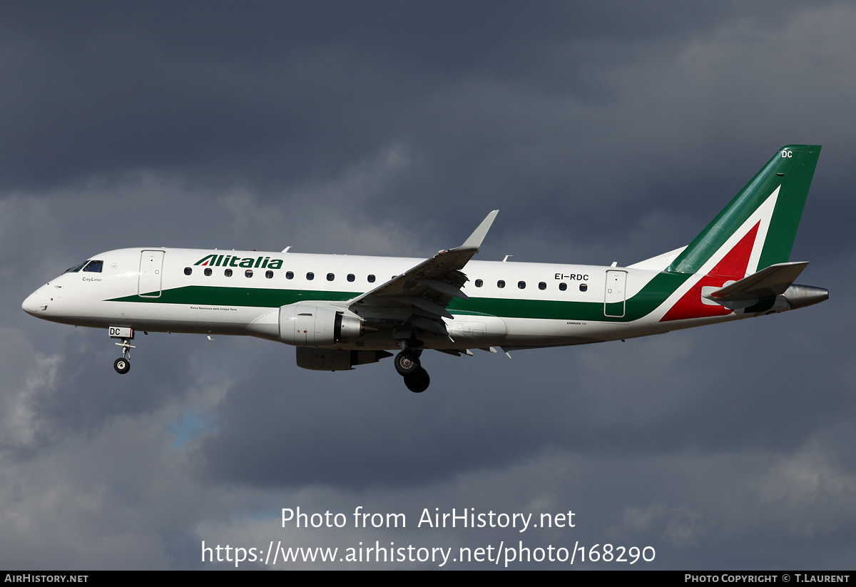 Aircraft Photo of EI-RDC | Embraer 175STD (ERJ-170-200STD) | Alitalia CityLiner | AirHistory.net #168290