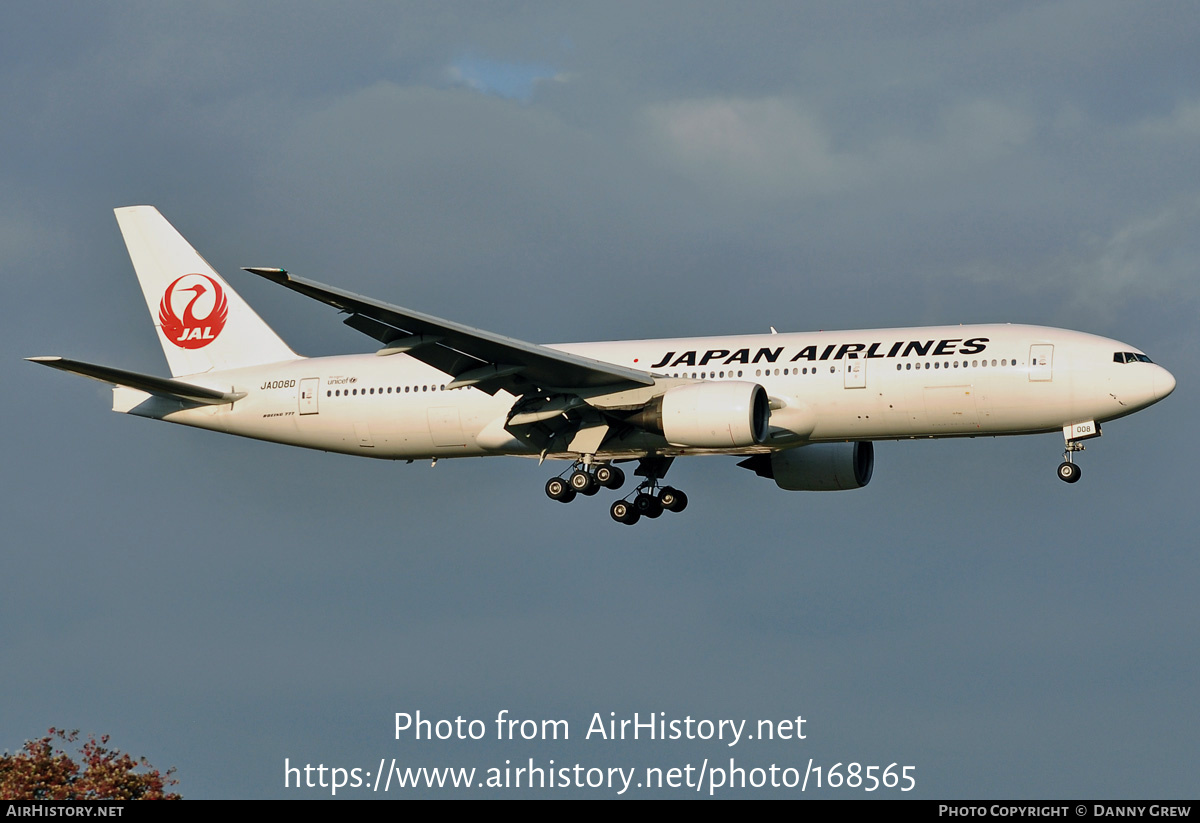 Aircraft Photo of JA008D | Boeing 777-289 | Japan Airlines - JAL | AirHistory.net #168565