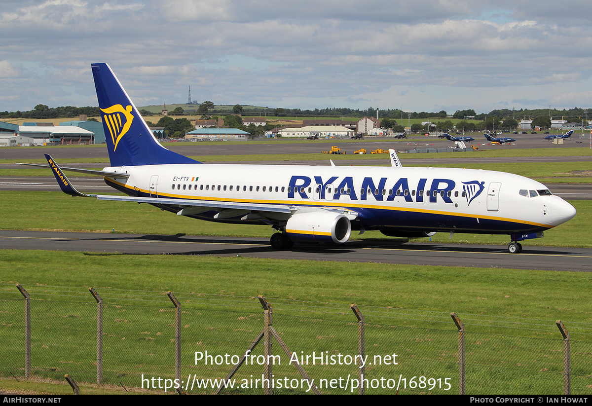 Aircraft Photo of EI-FTV | Boeing 737-800 | Ryanair | AirHistory.net #168915