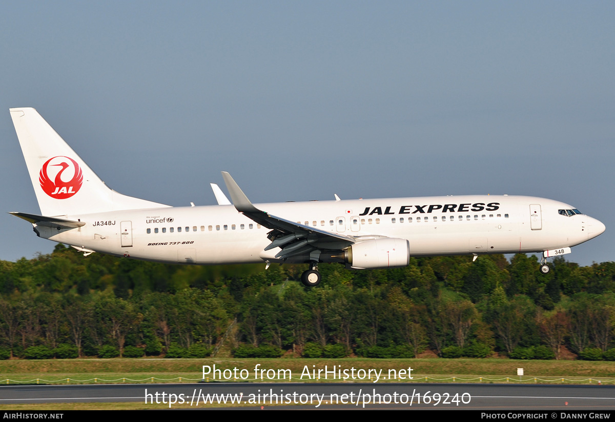 Aircraft Photo of JA348J | Boeing 737-846 | JAL Express - JAL | AirHistory.net #169240