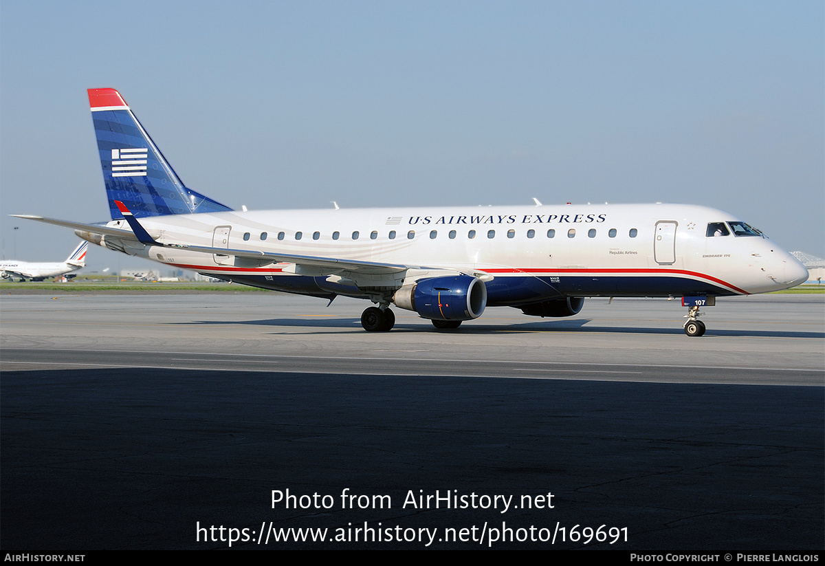 Aircraft Photo of N107HQ | Embraer 175LR (ERJ-170-200LR) | US Airways Express | AirHistory.net #169691