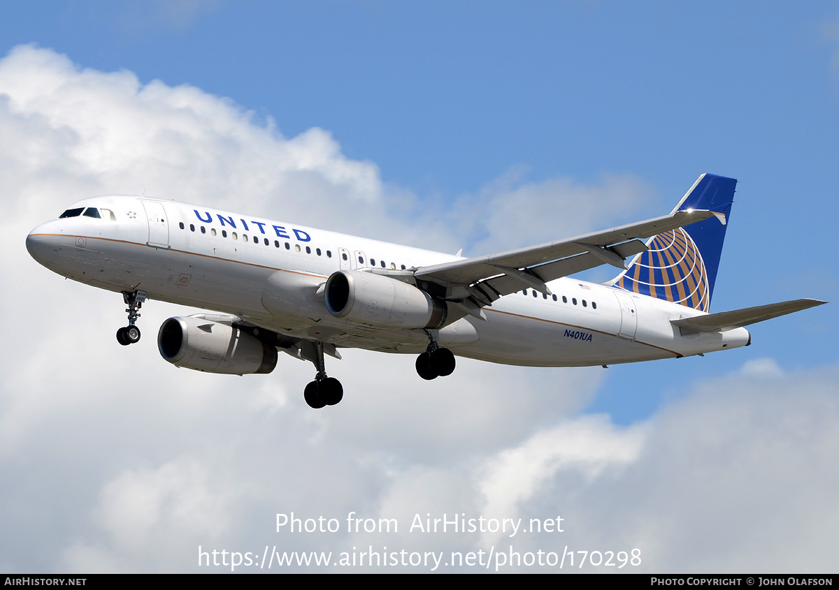 Aircraft Photo of N401UA | Airbus A320-232 | United Airlines | AirHistory.net #170298