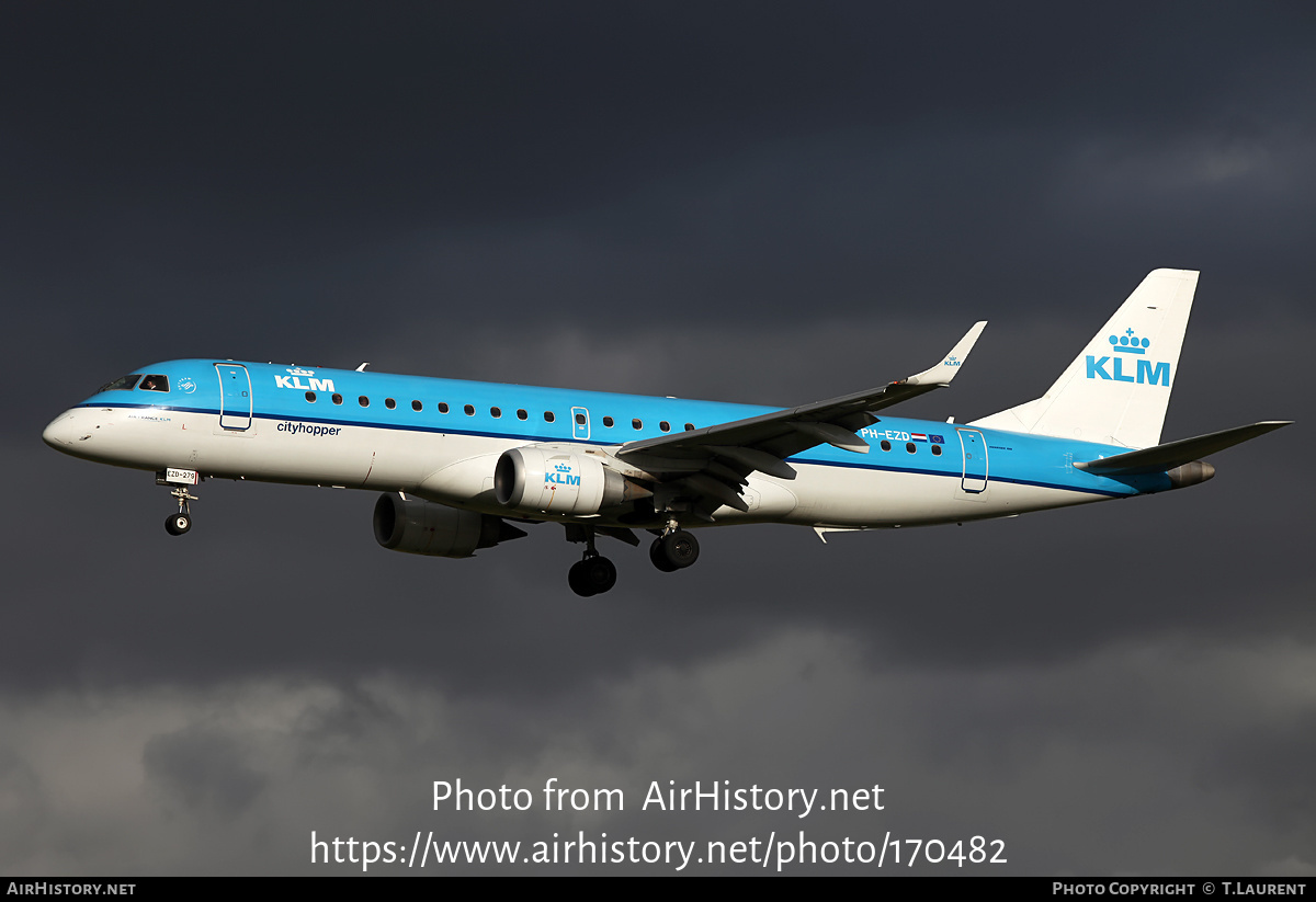 Aircraft Photo of PH-EZD | Embraer 190STD (ERJ-190-100STD) | KLM Cityhopper | AirHistory.net #170482