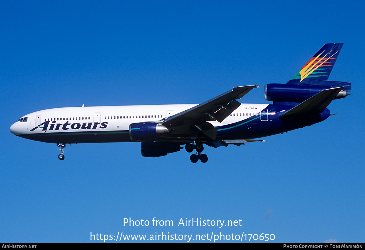 Aircraft Photo of G-TDTW | McDonnell Douglas DC-10-10 | Airtours International | AirHistory.net #170650