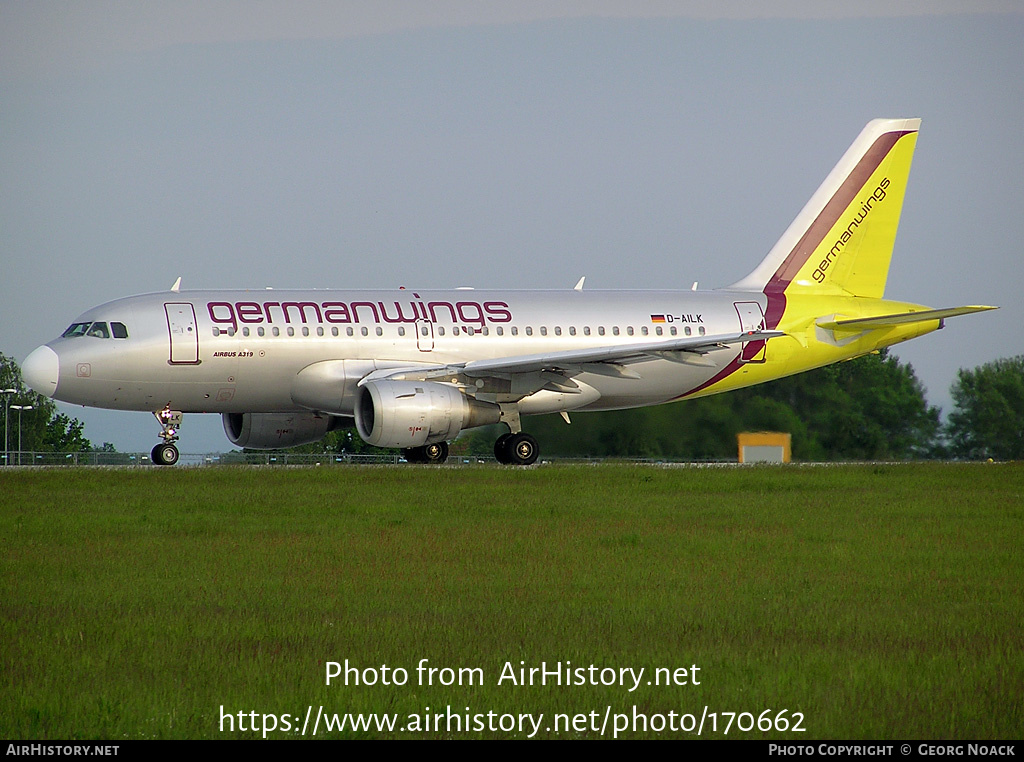 Aircraft Photo of D-AILK | Airbus A319-114 | Germanwings | AirHistory.net #170662