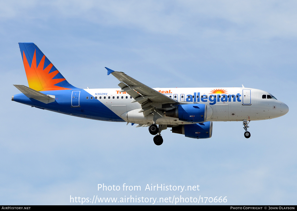 Aircraft Photo of N302NV | Airbus A319-111 | Allegiant Air | AirHistory.net #170666