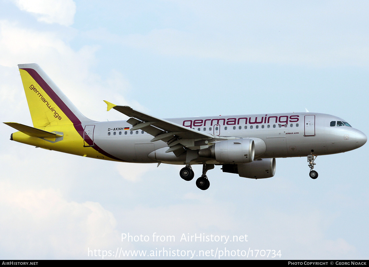 Aircraft Photo of D-AKNH | Airbus A319-112 | Germanwings | AirHistory.net #170734