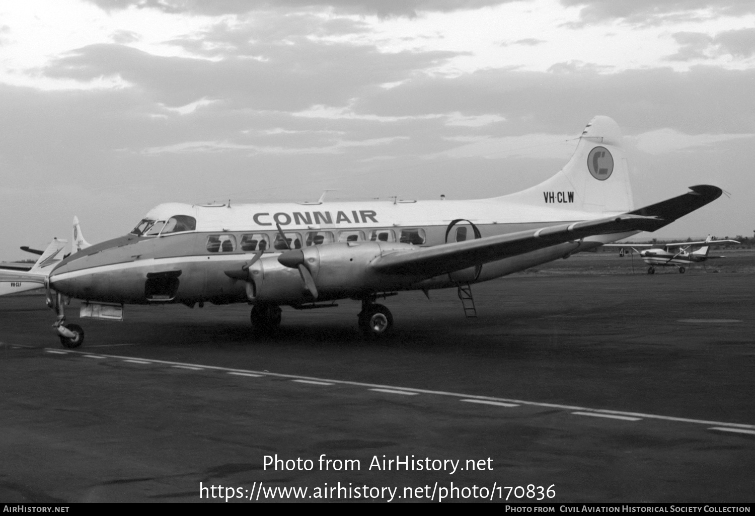 Aircraft Photo of VH-CLW | De Havilland D.H. 114 Heron 2D | Connair | AirHistory.net #170836