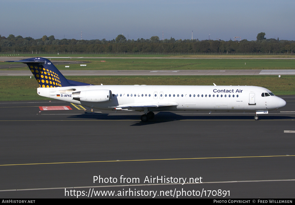 Aircraft Photo of D-AFKD | Fokker 100 (F28-0100) | Contact Air | AirHistory.net #170891