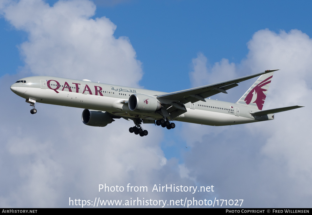 Aircraft Photo of A7-BED | Boeing 777-3DZ/ER | Qatar Airways | AirHistory.net #171027