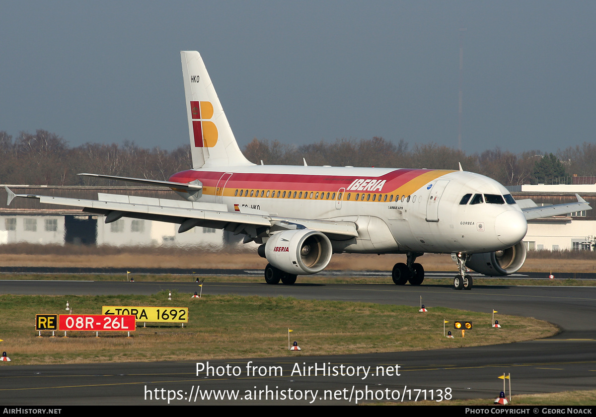Aircraft Photo of EC-HKO | Airbus A319-111 | Iberia | AirHistory.net #171138