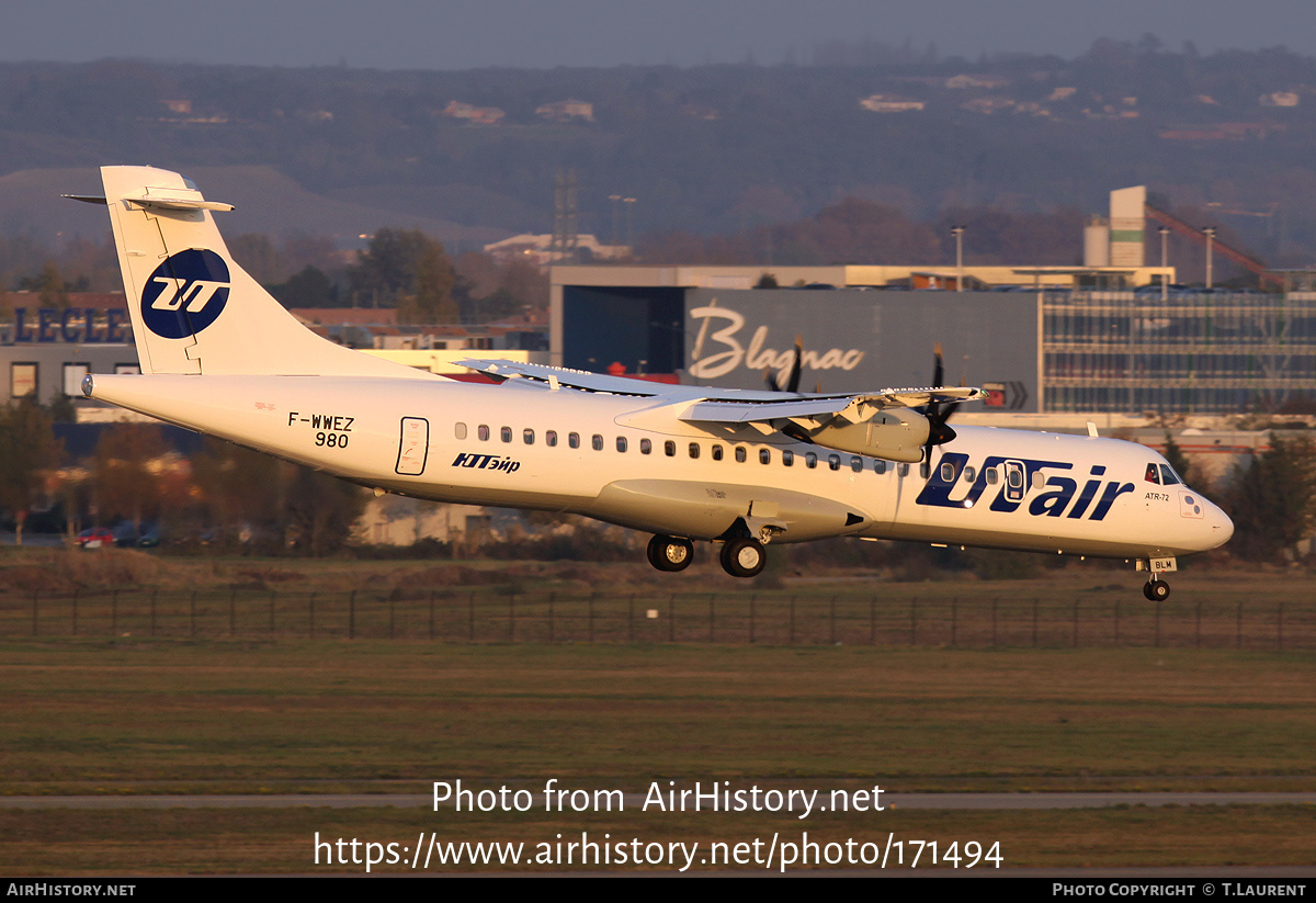 Aircraft Photo of F-WWEZ | ATR ATR-72-500 (ATR-72-212A) | UTair | AirHistory.net #171494