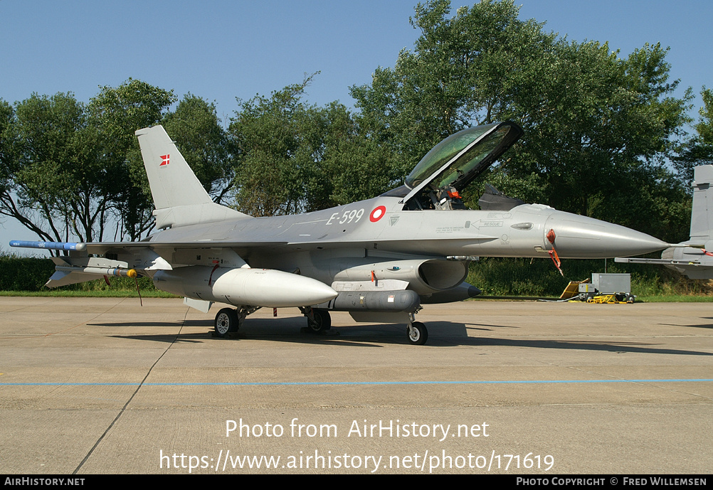 Aircraft Photo of E-599 | General Dynamics F-16AM Fighting Falcon | Denmark - Air Force | AirHistory.net #171619