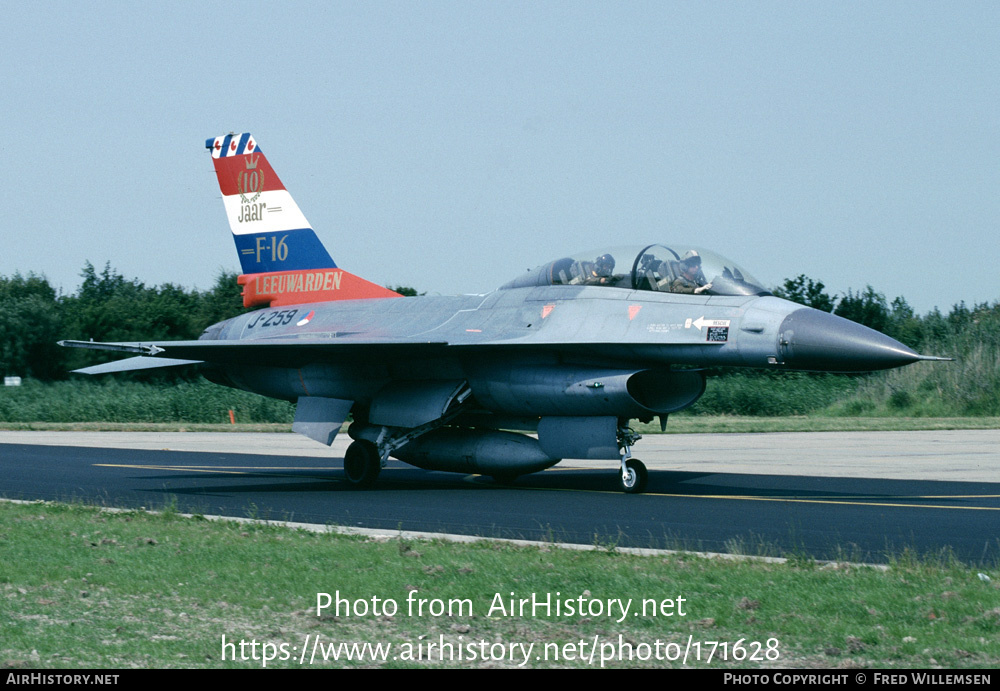 Aircraft Photo of J-259 | General Dynamics F-16B Fighting Falcon | Netherlands - Air Force | AirHistory.net #171628