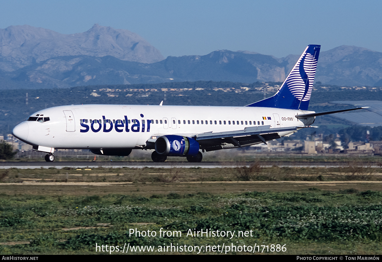 Aircraft Photo of OO-RMV | Boeing 737-408 | Sobelair | AirHistory.net #171886