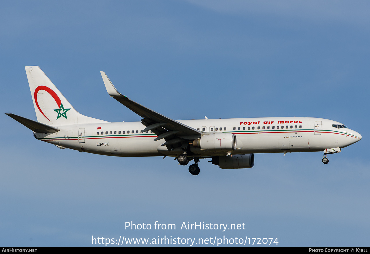 Aircraft Photo of CN-ROK | Boeing 737-8B6 | Royal Air Maroc - RAM | AirHistory.net #172074