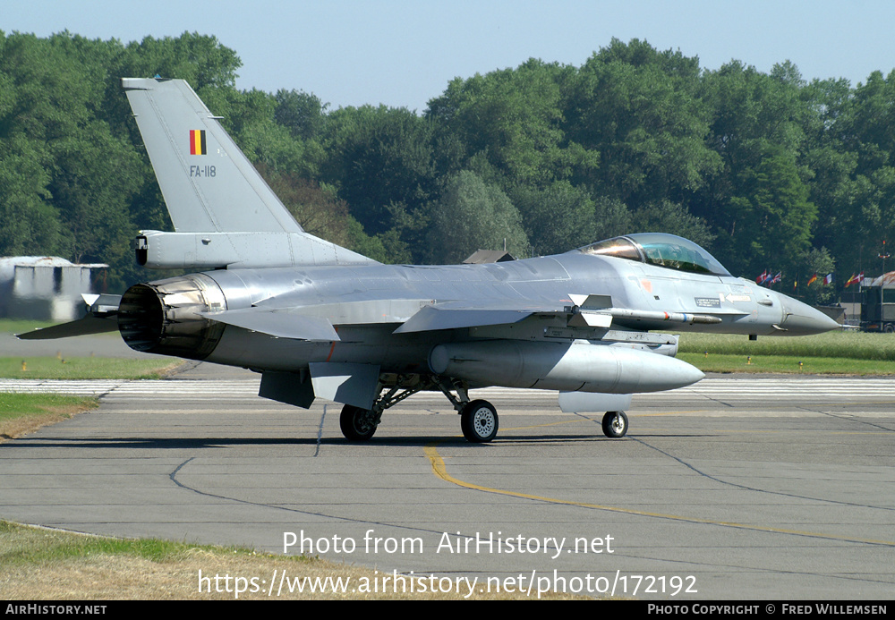 Aircraft Photo of FA-118 | General Dynamics F-16AM Fighting Falcon | Belgium - Air Force | AirHistory.net #172192