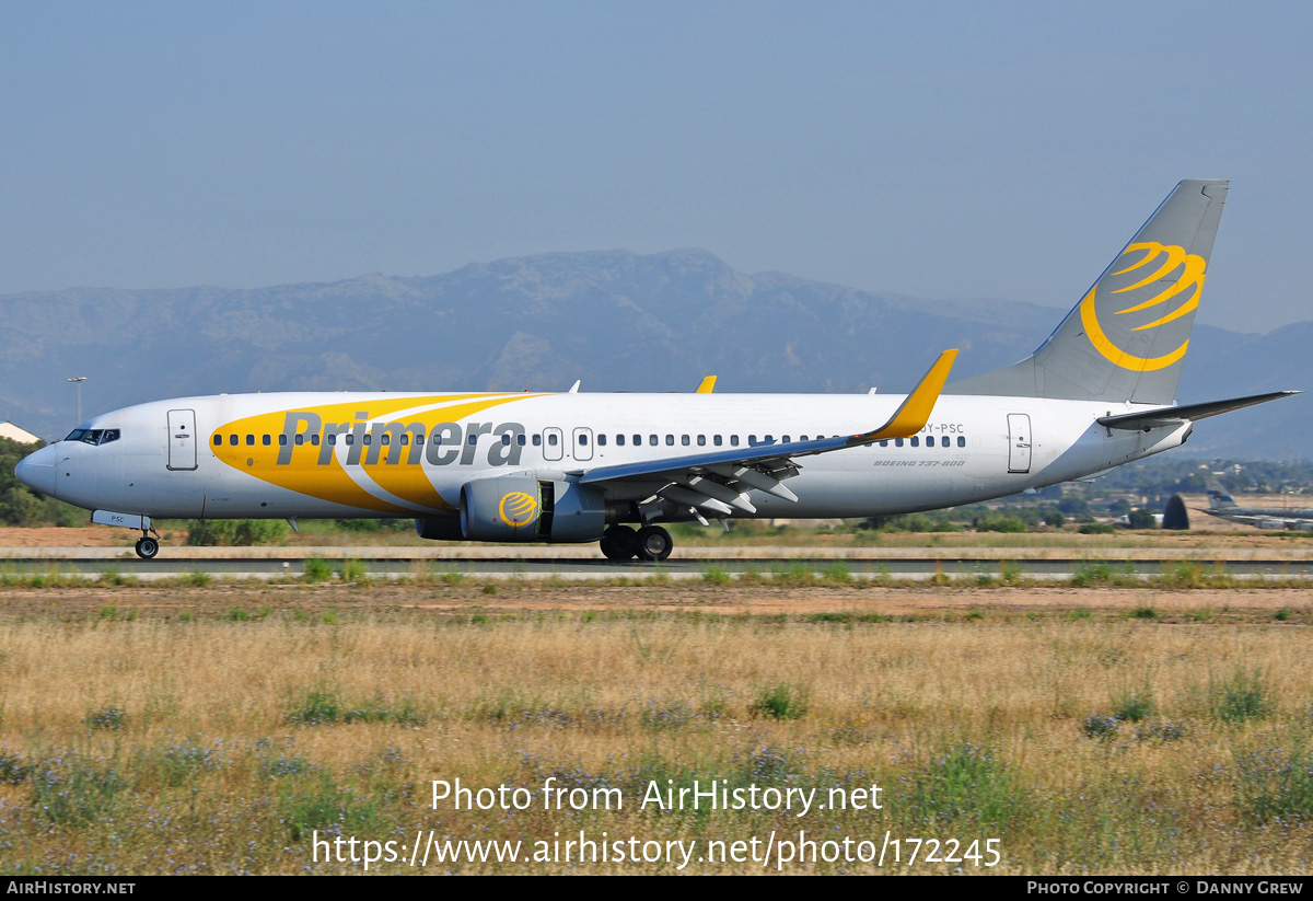 Aircraft Photo of OY-PSC | Boeing 737-8Q8 | Primera Air | AirHistory.net #172245