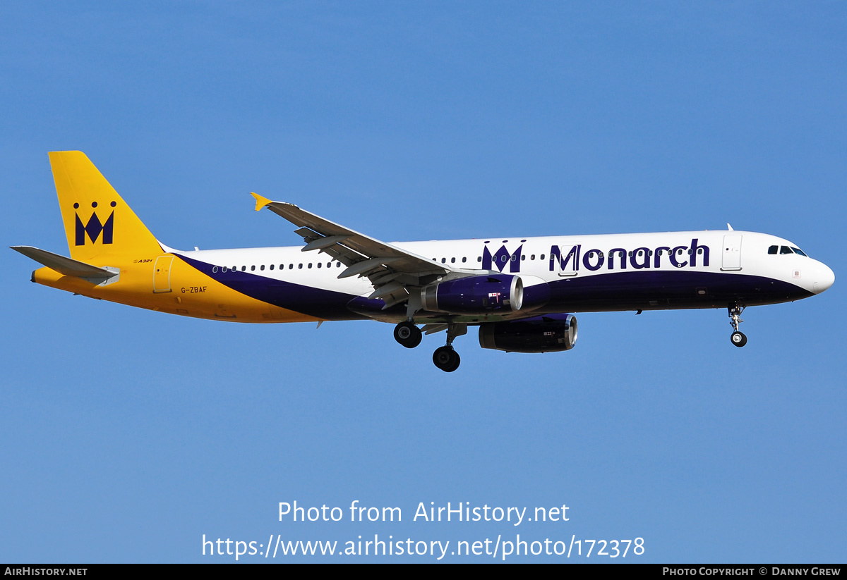 Aircraft Photo of G-ZBAF | Airbus A321-232 | Monarch Airlines | AirHistory.net #172378