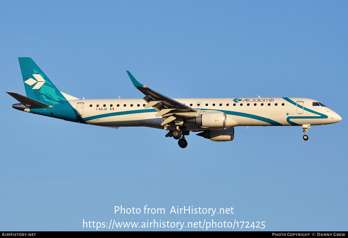 Aircraft Photo of I-ADJQ | Embraer 195LR (ERJ-190-200LR) | Air Dolomiti | AirHistory.net #172425