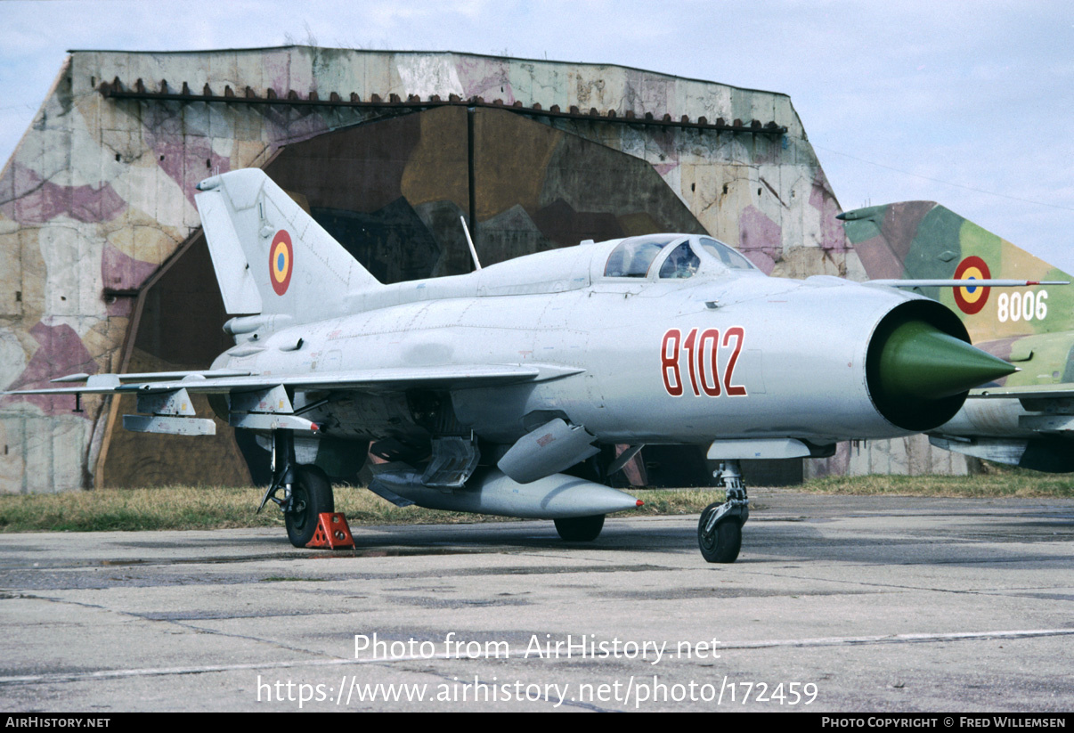 Aircraft Photo of 8102 | Mikoyan-Gurevich MiG-21PFMA | Romania - Air Force | AirHistory.net #172459