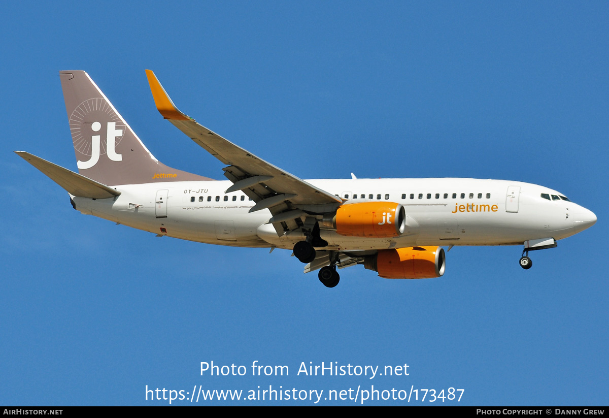 Aircraft Photo of OY-JTU | Boeing 737-7L9 | Jettime | AirHistory.net #173487