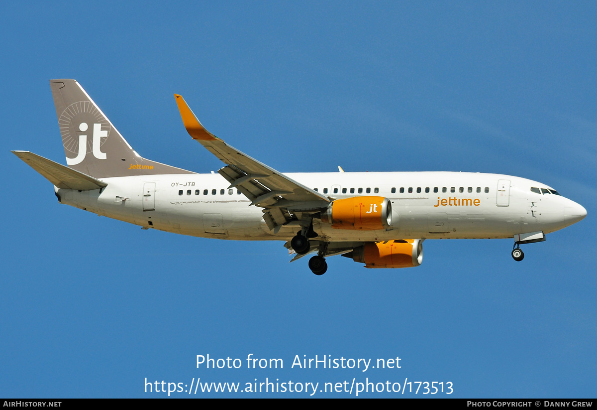 Aircraft Photo of OY-JTB | Boeing 737-3Y0 | Jettime | AirHistory.net #173513