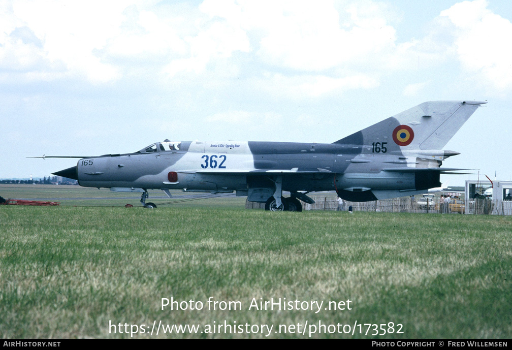 Aircraft Photo of 165 | Mikoyan-Gurevich MiG-21bis Lancer III | Romania - Air Force | AirHistory.net #173582