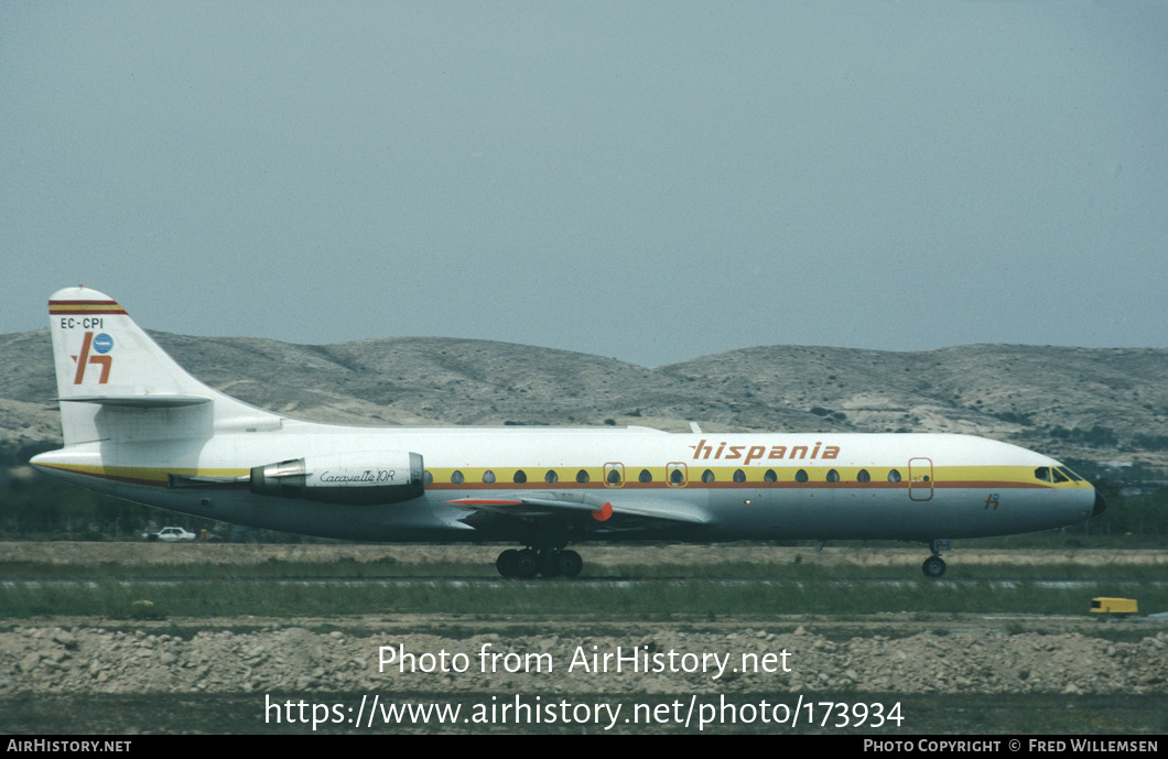 Aircraft Photo of EC-CPI | Sud SE-210 Caravelle 10B1R | Hispania Líneas Aéreas | AirHistory.net #173934