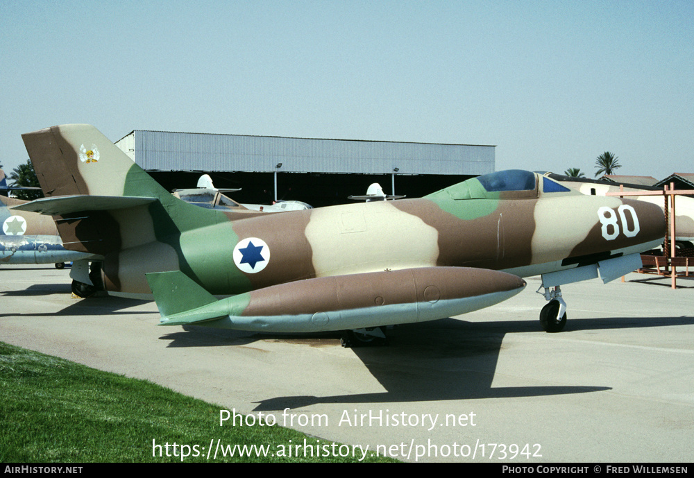 Aircraft Photo of 80 | Dassault MD-450 Ouragan | Israel - Air Force | AirHistory.net #173942