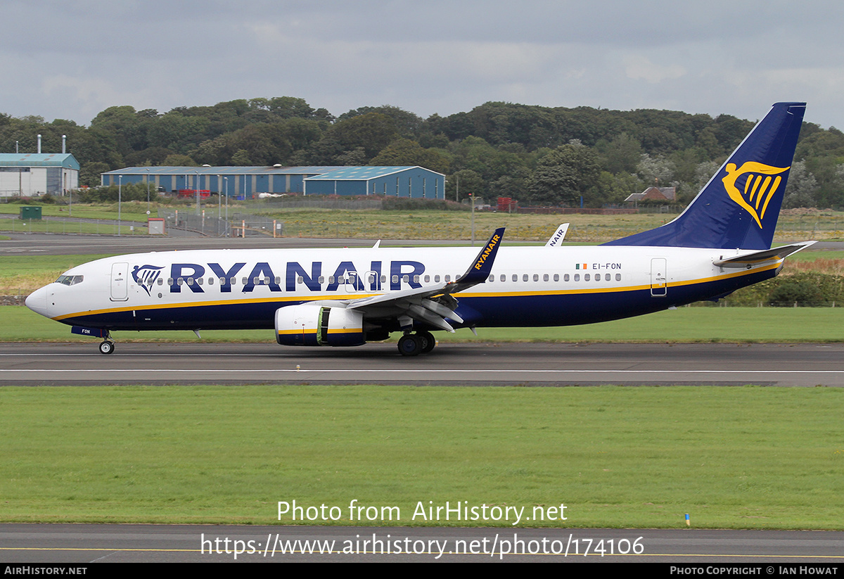 Aircraft Photo of EI-FON | Boeing 737-8AS | Ryanair | AirHistory.net #174106