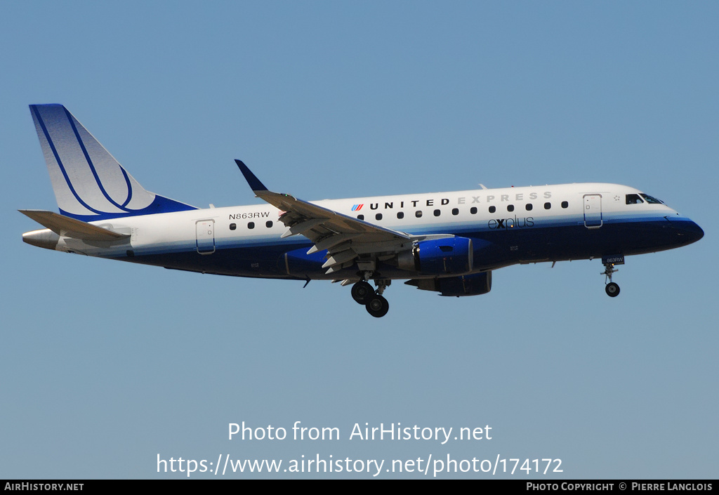 Aircraft Photo of N863RW | Embraer 170SE (ERJ-170-100SE) | United Express | AirHistory.net #174172